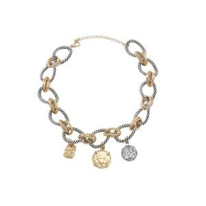 NWT. Zara golden/Silver Fashion Geometric Pendant Vintage Necklace.